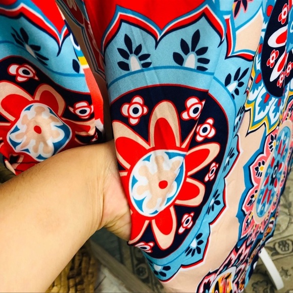 NWOT SUPER CUTE Geometric Medley FUN COLORFUL PRINT PATTERN Swift Tunic DRESS - Picture 4 of 6